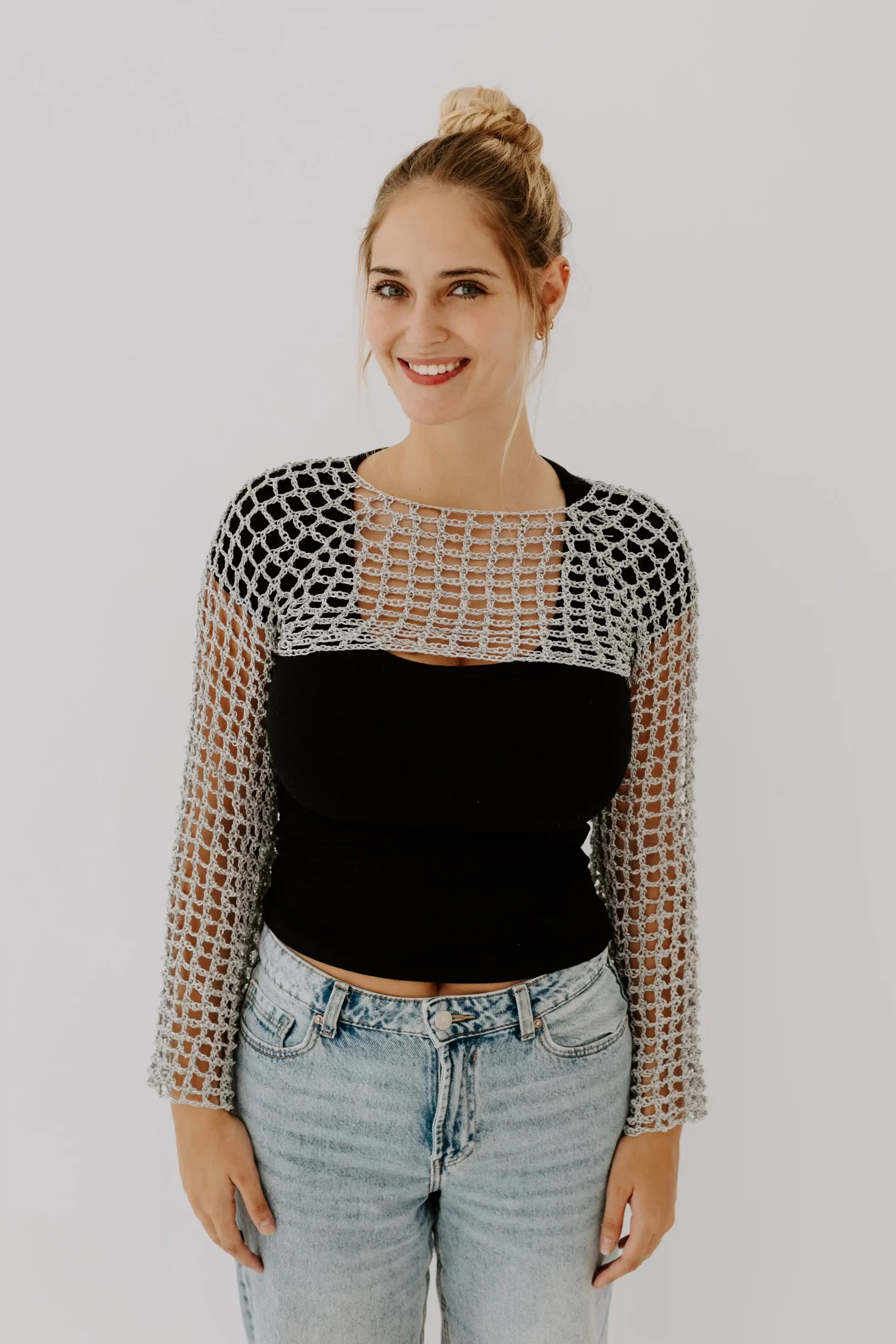 Handcrafted Crochet Mesh Top - Image 3