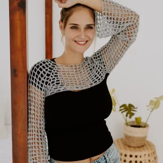 Handcrafted Crochet Mesh Top