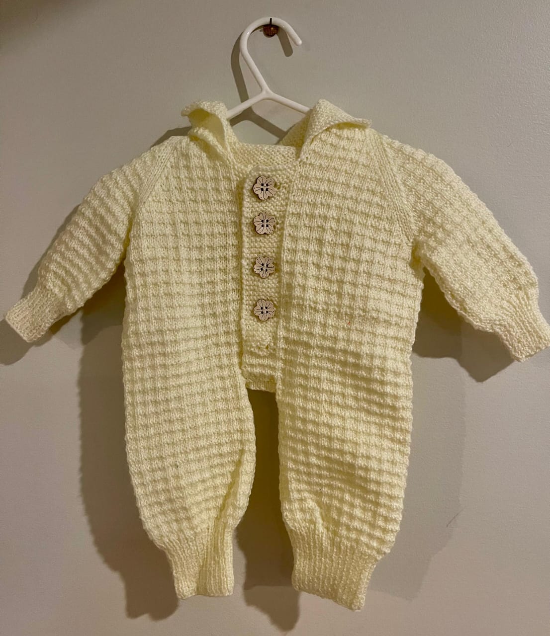 Handmade Knitted Baby Set – Romper & Hat( Baby grow) - Image 8