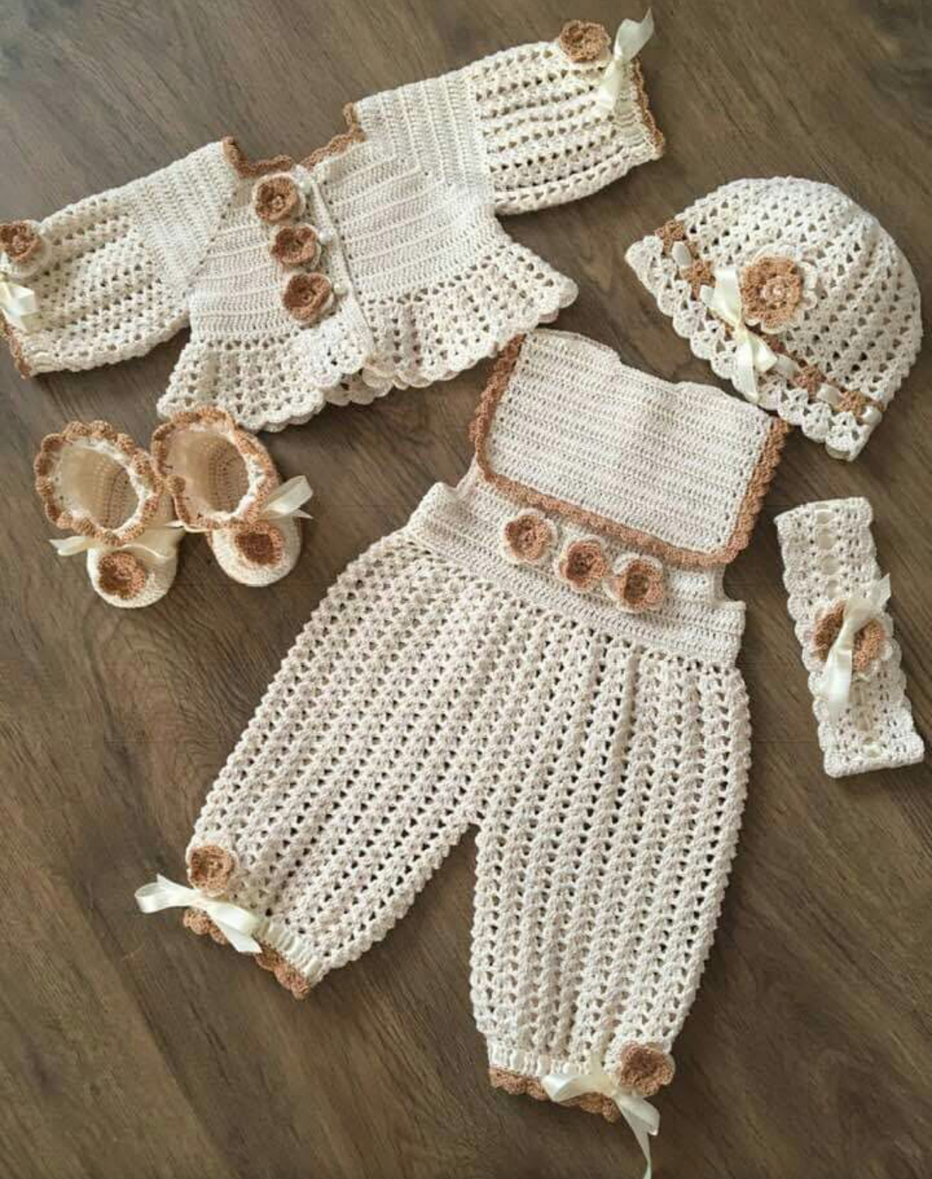 Handmade Knitted Baby Set – Romper & Hat( Baby grow) - Image 4