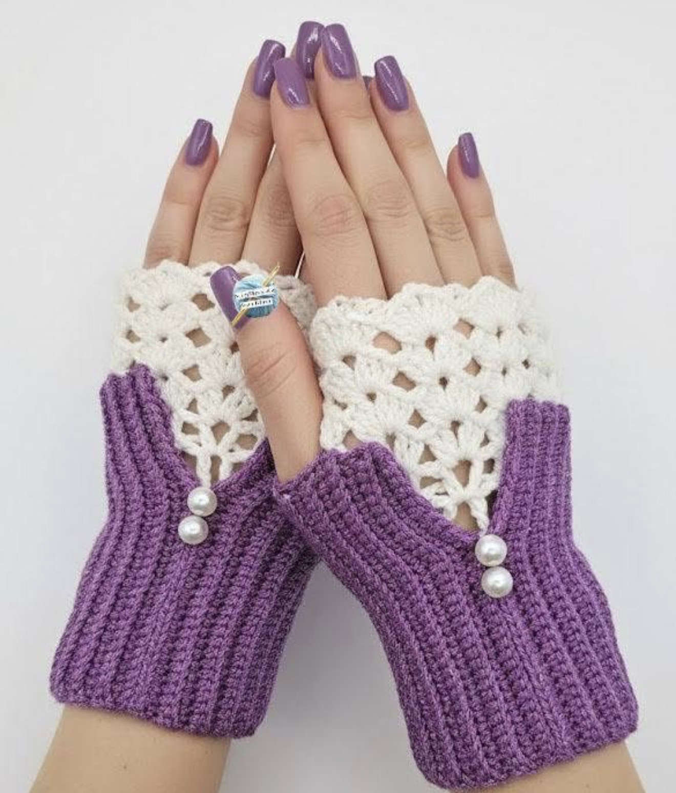 Handmade Crochet Fingerless Gloves – Stylish Warmth with a Feminine Touch