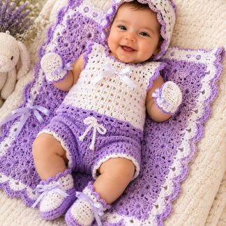 Crochet baby layette-set