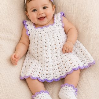 Handmade Knitted Baby Set – Romper( Baby grow)